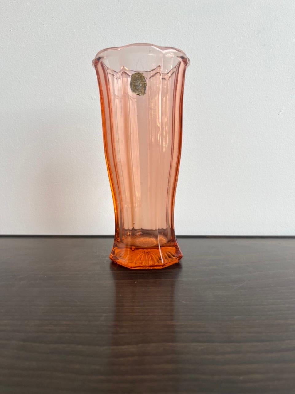 Hand-Crafted Italian Murano Red Glass Vase 1970s  For Sale