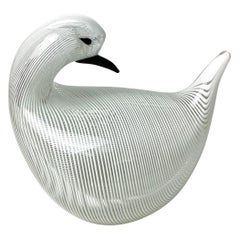 Scultura di uccello in vetro di Murano firmata, numerata e datata 1982