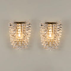 Italian Murano Rostrato glass and brass wall lights in Barovier style, modern