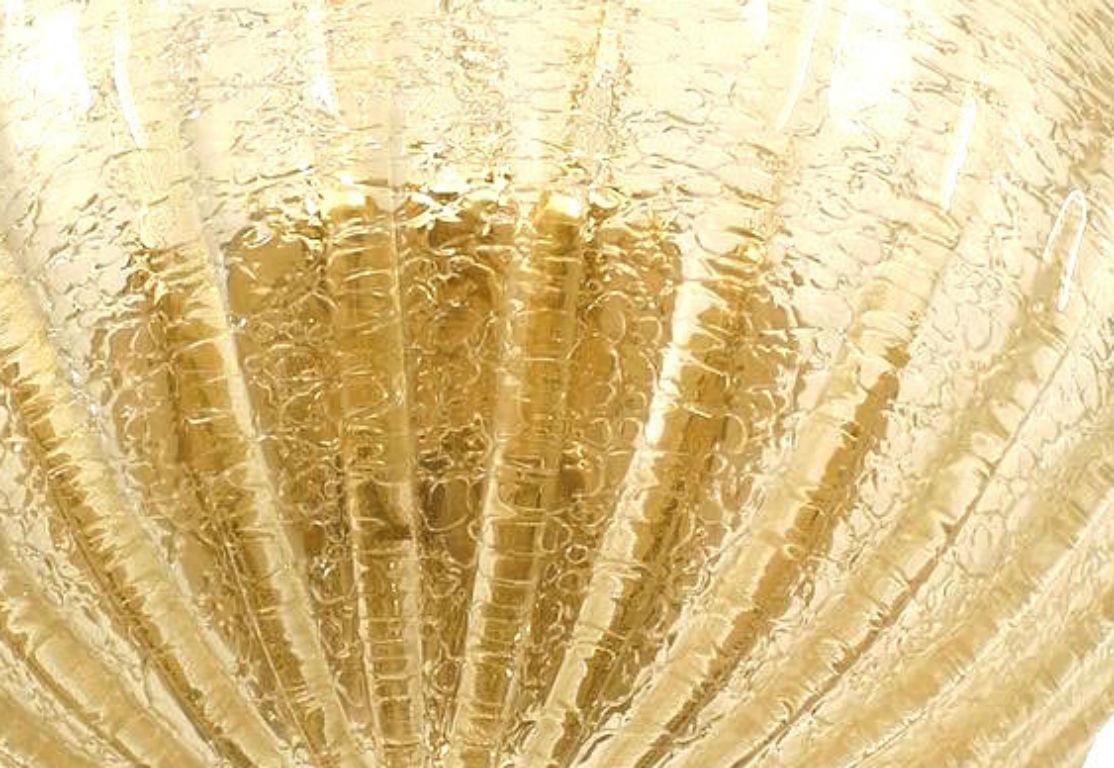 Modern talian Murano Rugiada Gold Glass Ceiling Fixture