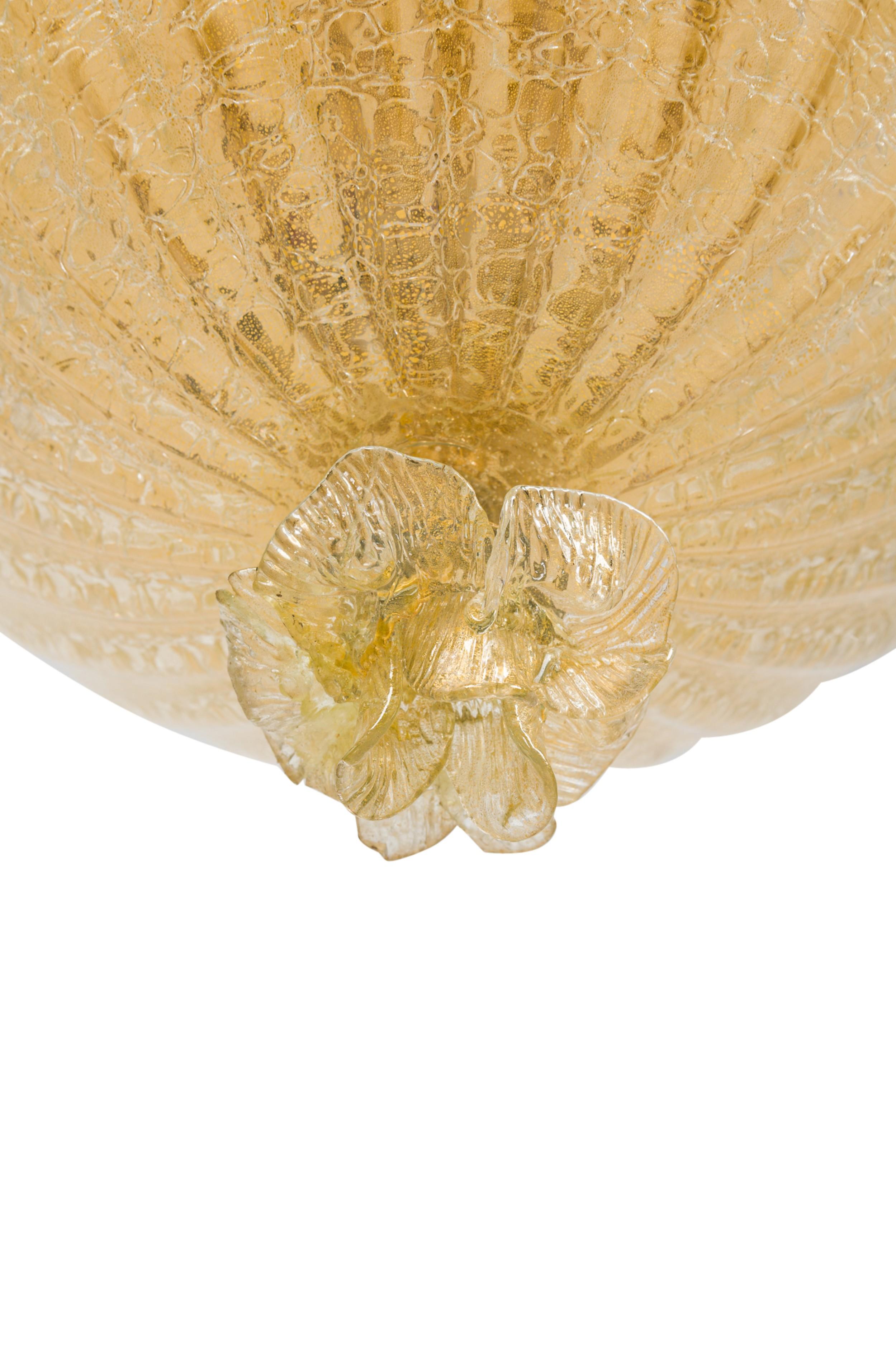 Italian Murano Rugiada Gold Glass Ceiling Fixture For Sale 4