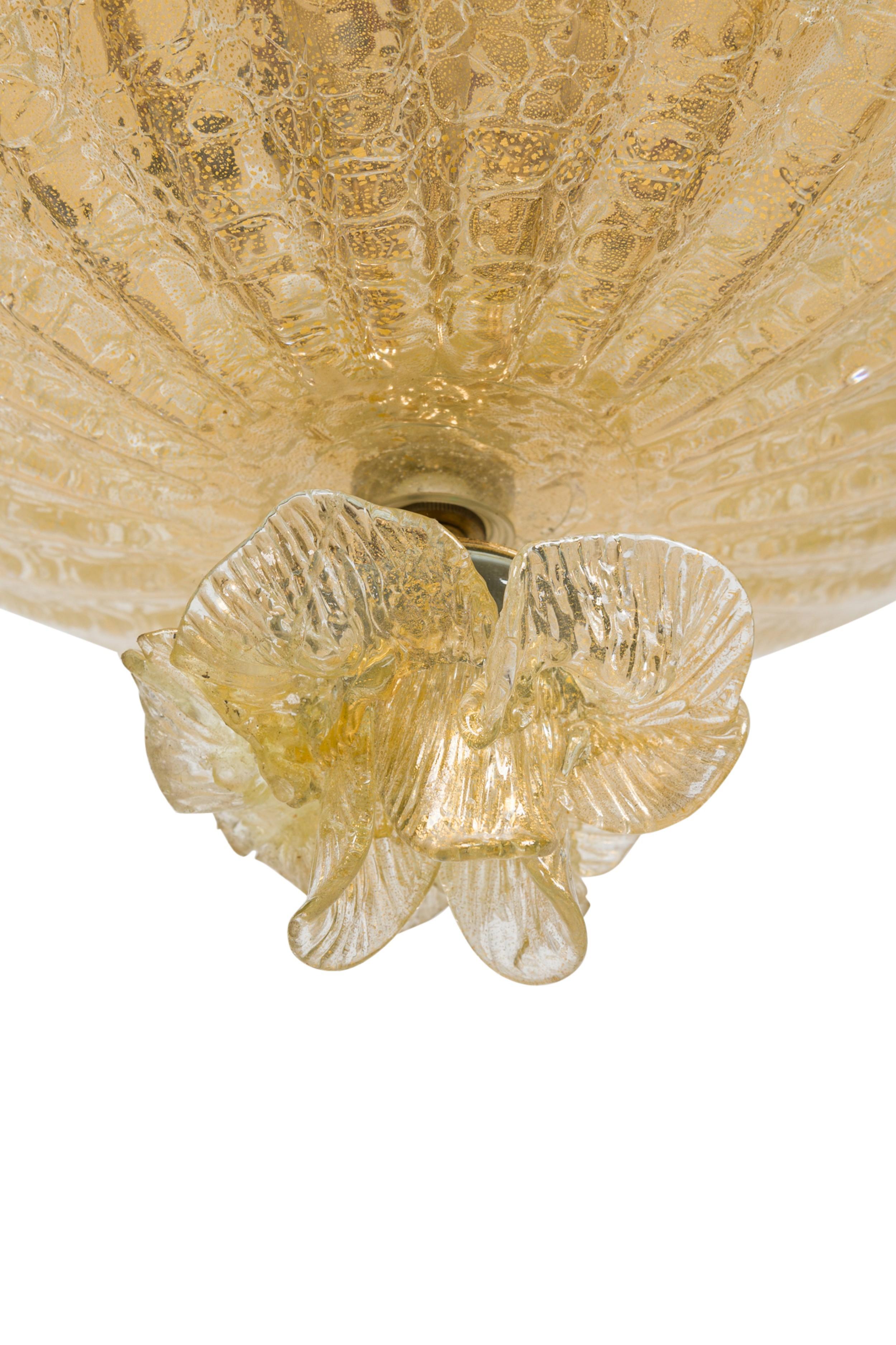 Italian Murano Rugiada Gold Glass Ceiling Fixture For Sale 2