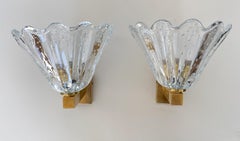 Italian Murano Scalloped Glass Sconces