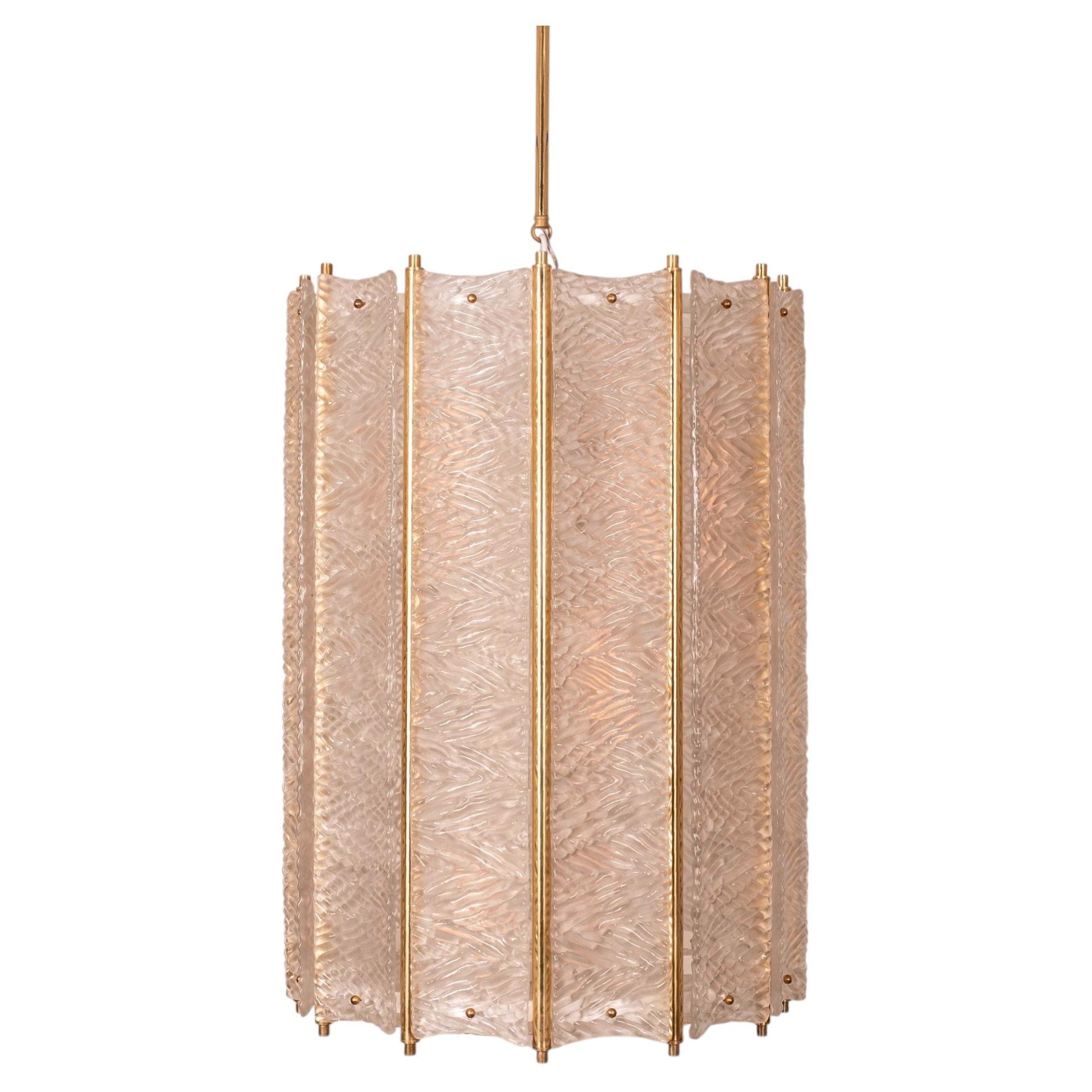 Italian Murano Scavo Glass Chandelier Lantern(s)
