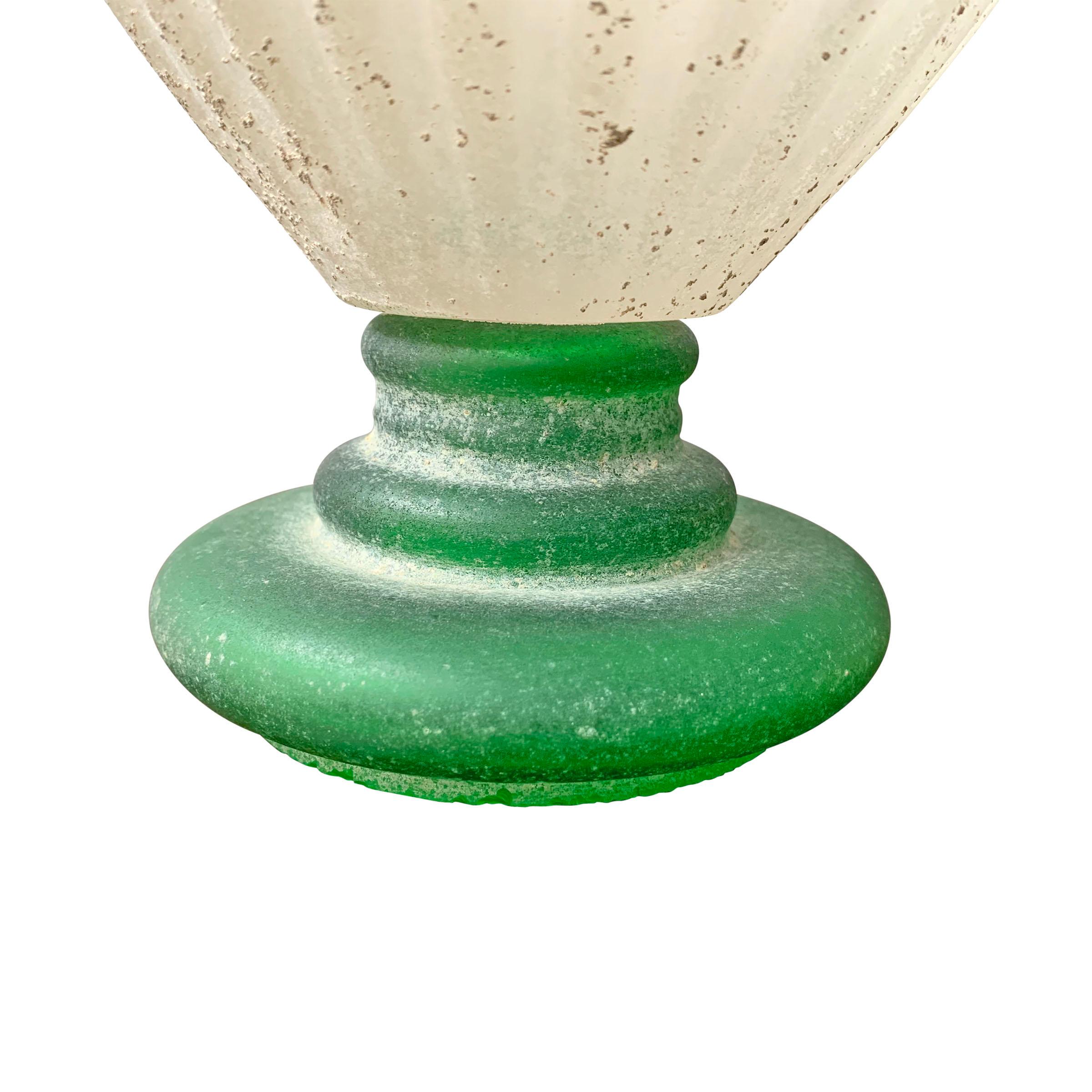 Blown Glass Italian Murano Scavo Vase
