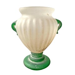 Vintage Italian Murano Scavo Vase
