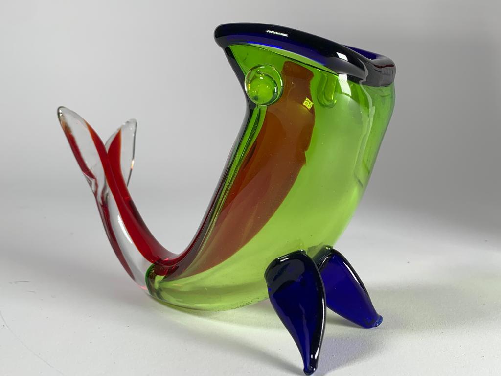 Murano glass sculpture by Fulvio Bianconi for Venini. 
Signed and dated 2002.
With original box.

Biography:
Fulvio Bianconi settled in Milan and collaborated throughout his life with the Milanese publishing houses Mondadori, Bompiani and