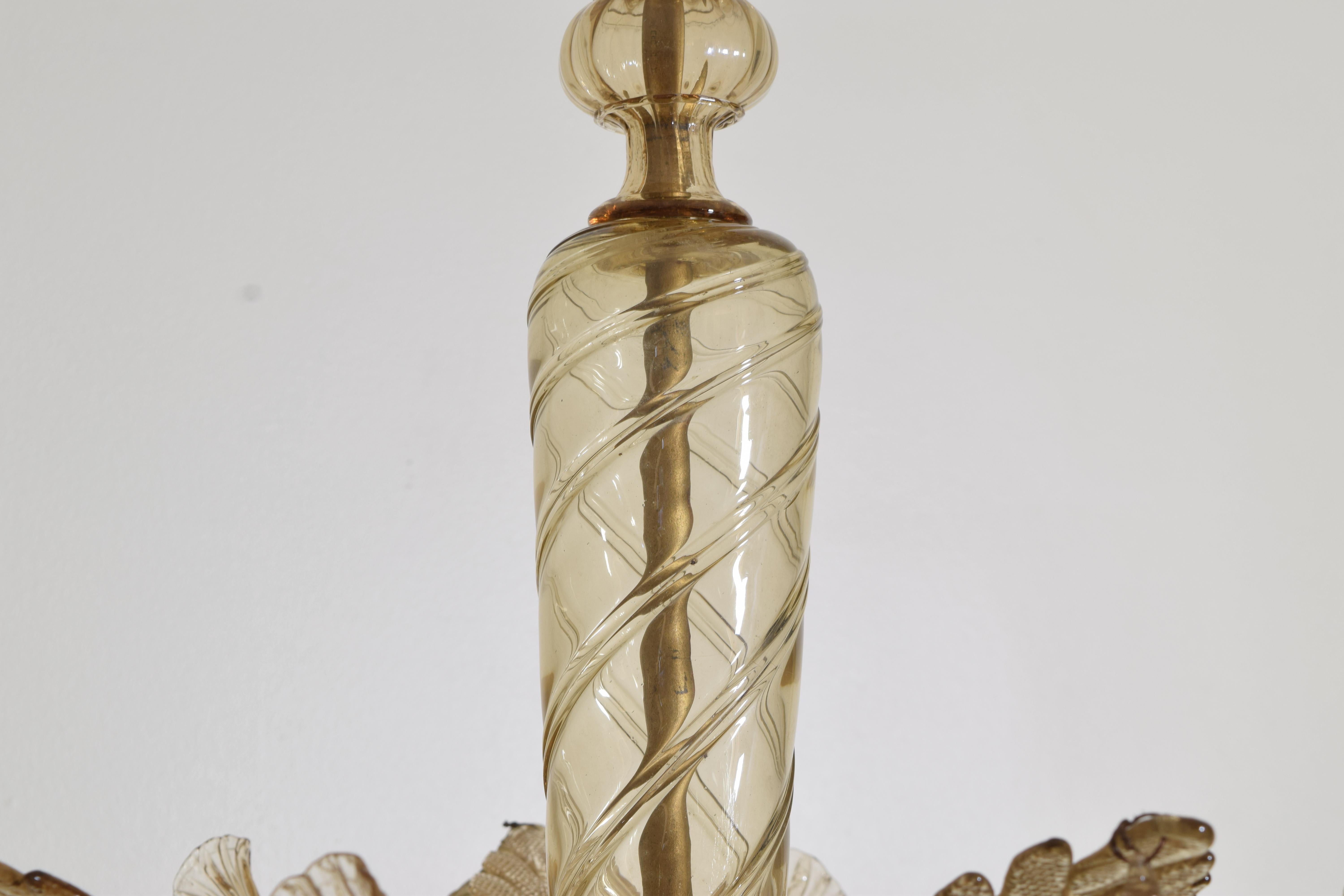Italian, Murano, Segmented Blown Glass 6-Light Chandelier, circa 1880 4