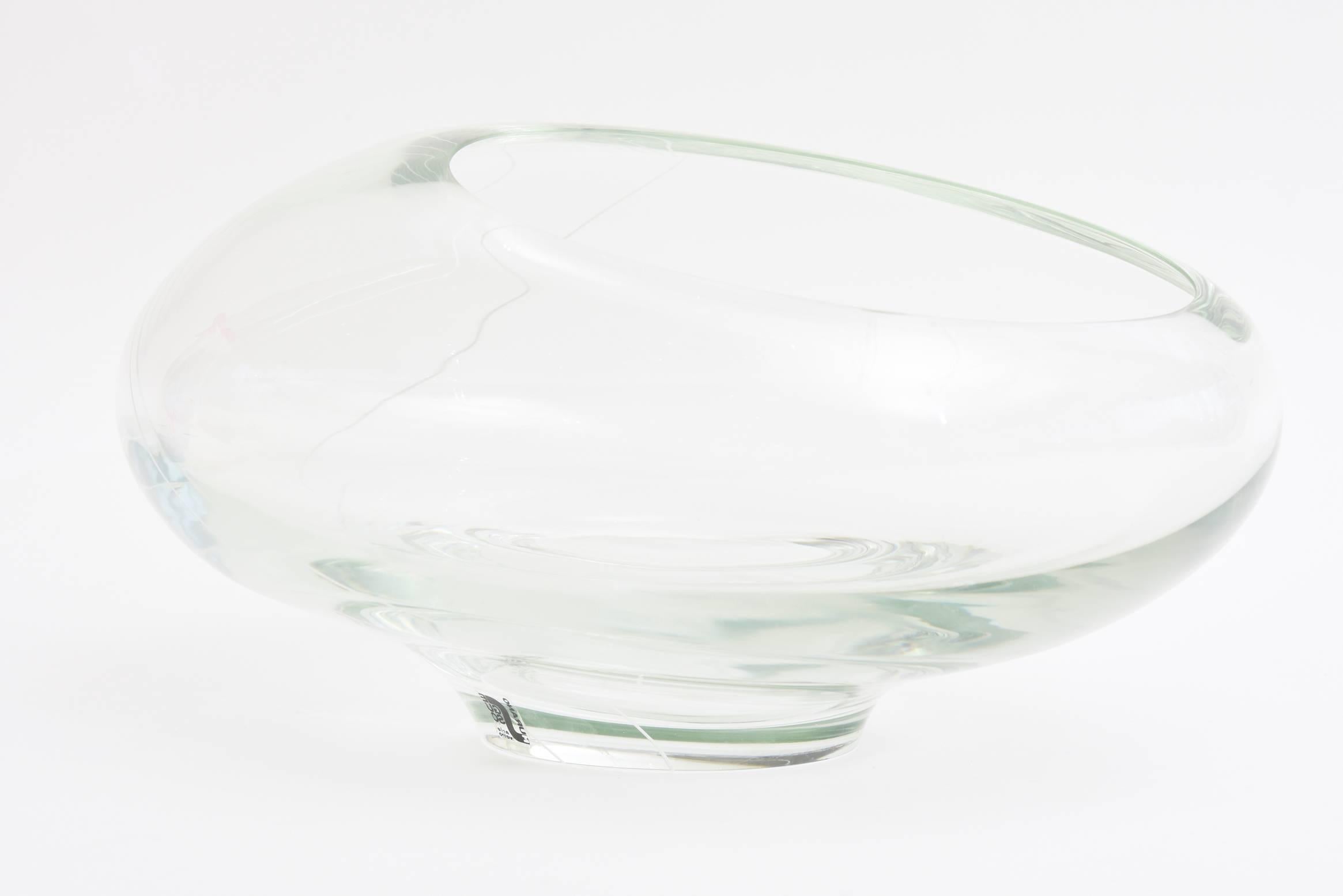 Modern Murano Seguso Glass Sculptural Asymmetrical Bowl or Vase or Centerpiece