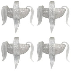 Twelve Curved Leaves Sconces by Barovier e Toso