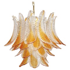 Murano italiano de seis pisos  Lámpara de cristal Felci - 36 vidrios tintados de ámbar