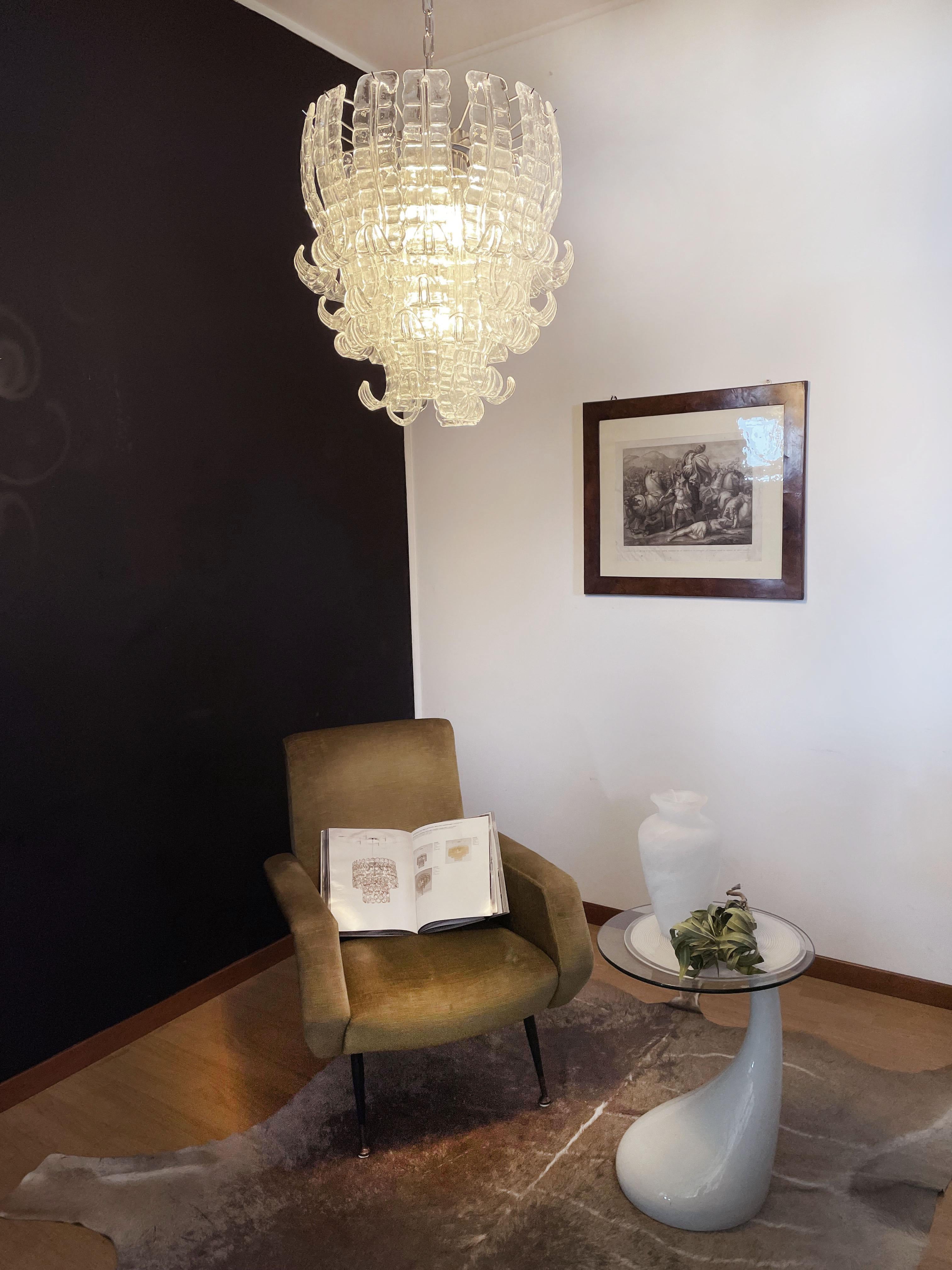 Lámpara italiana de cristal de Murano Felci de seis pisos Moderno de mediados de siglo en venta