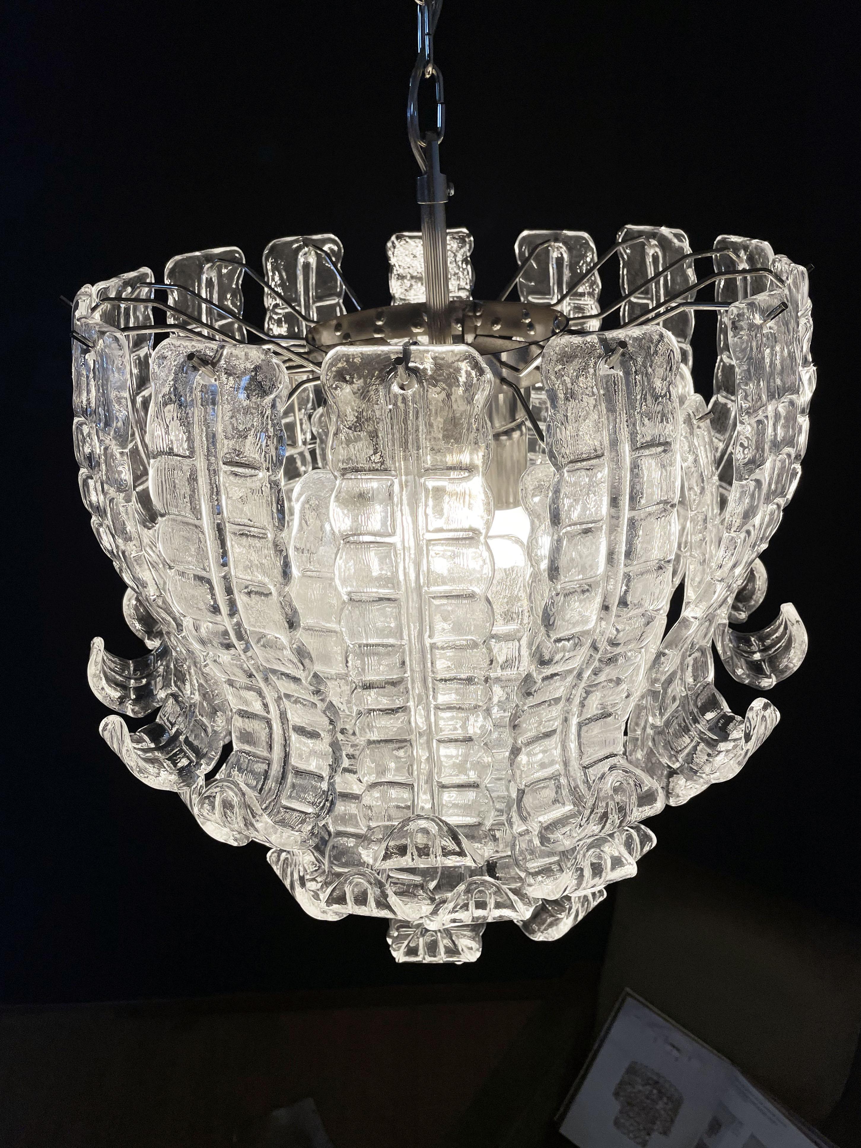 Lámpara italiana de cristal de Murano Felci de seis pisos siglo XX en venta