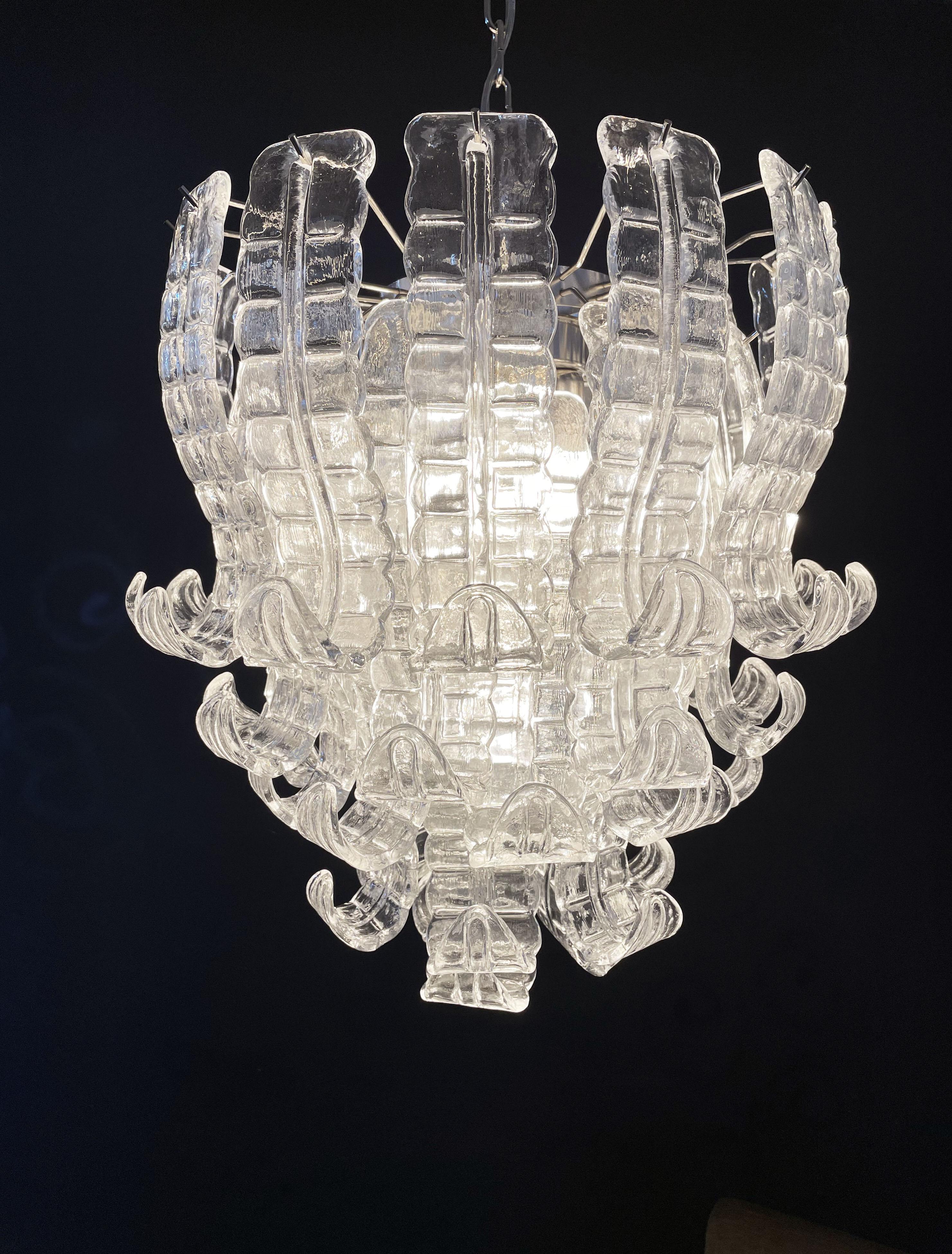 Lámpara italiana de cristal de Murano Felci de seis pisos Vidrio artístico en venta