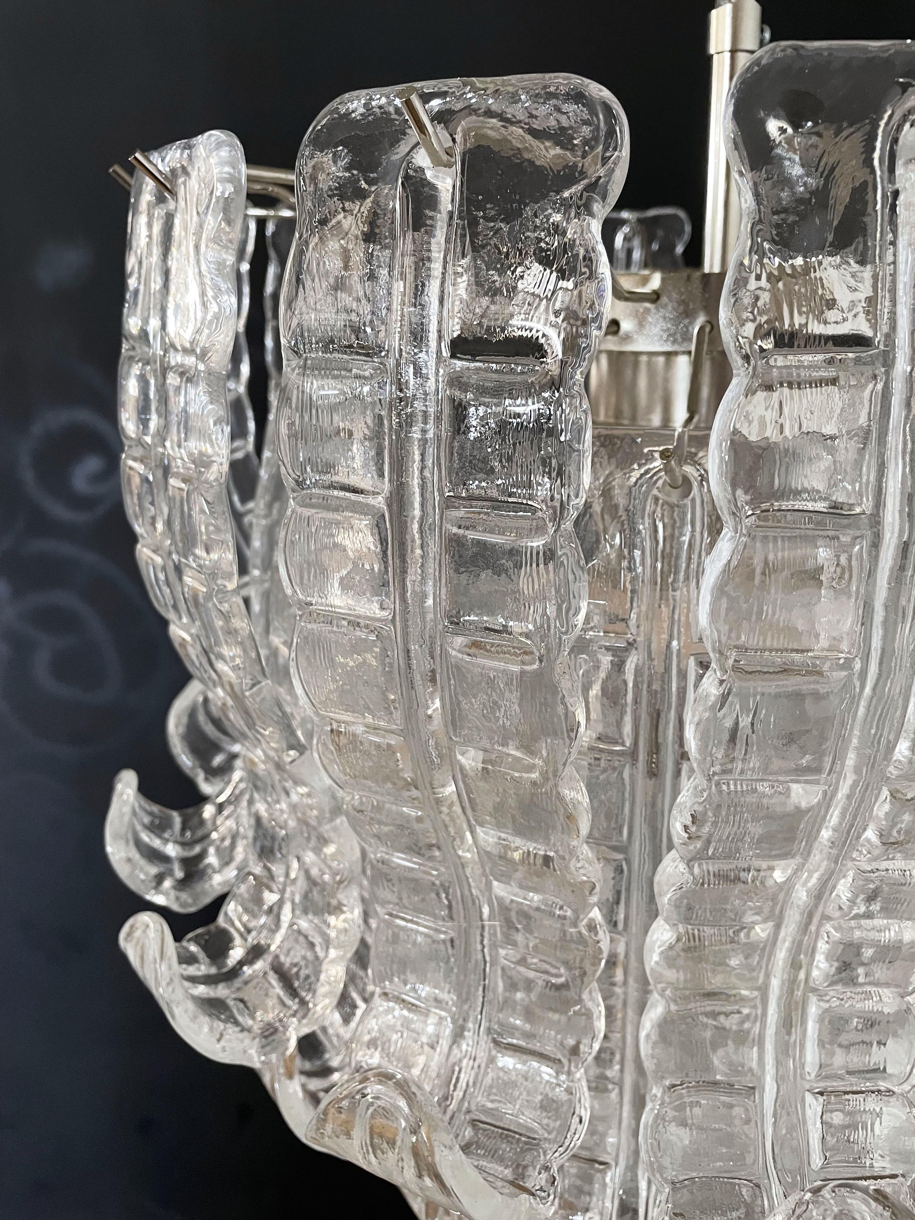 Italian Murano Six-Tier Felci Glass Chandelier For Sale 3