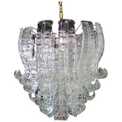 Italian Murano Six-Tier Felci Glass Chandelier