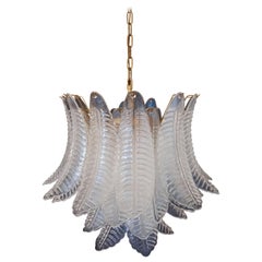 Italian Murano Six-Tier Opaline Felci Glass Chandelier, 36 Opal Glasses