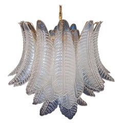 Italian Murano Six-Tier Opaline Felci Glass Chandelier, 36 Opal Glasses