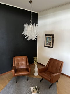 Italian Murano Six-Tier trasparent Felci Glass chandelier - 36 glasses