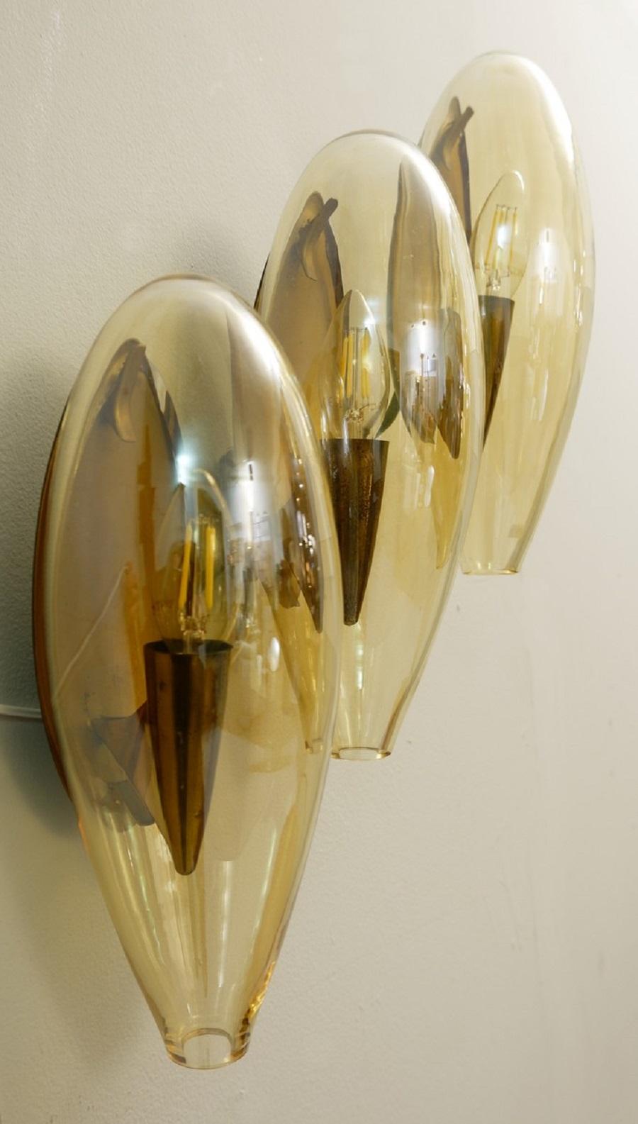Italian Murano Smoked Glass Sconce In Good Condition In Brussels, BE