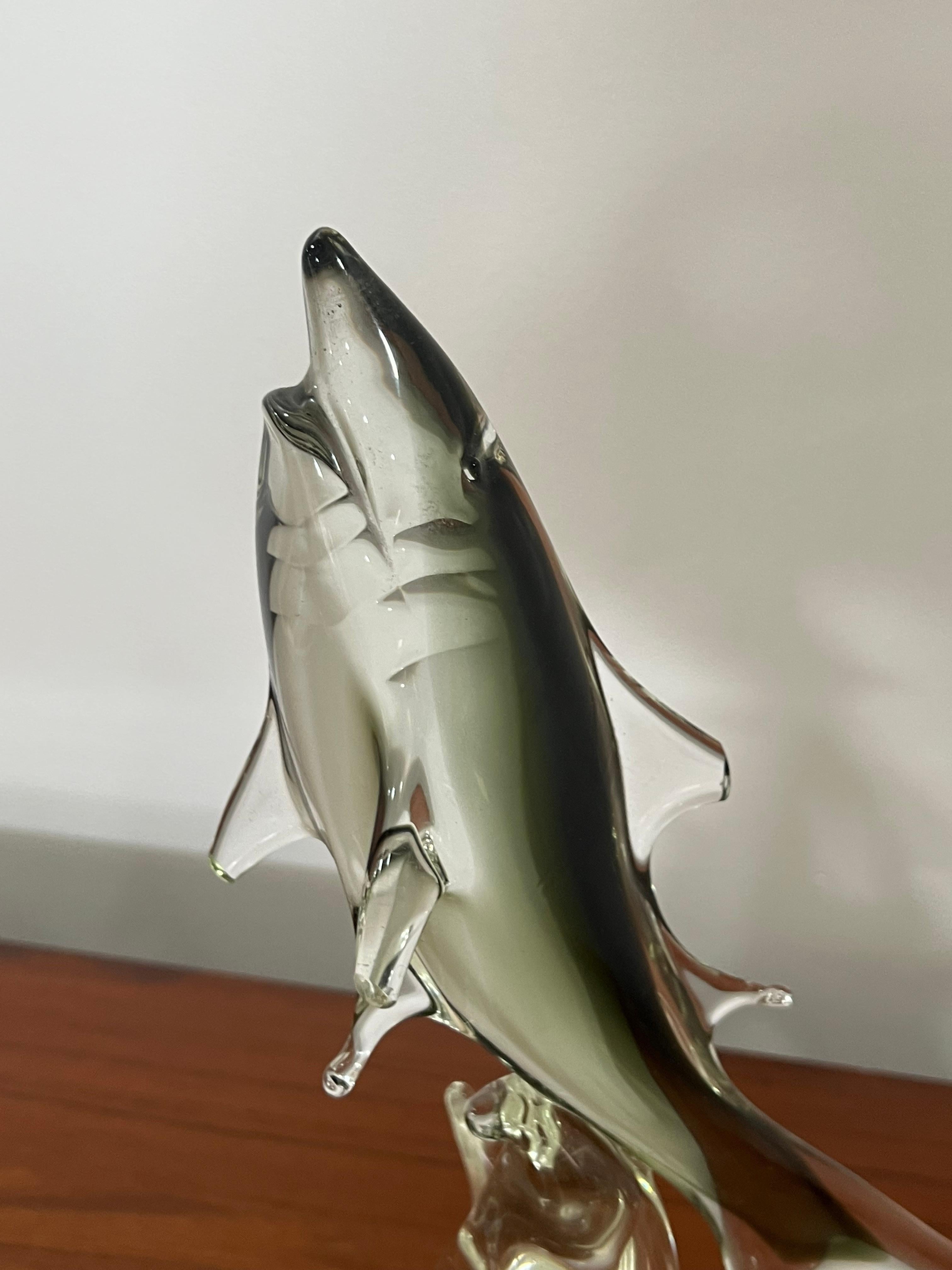 Italienische Shark-Skulptur aus Muranoglas, 1960 (Moderne der Mitte des Jahrhunderts) im Angebot
