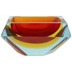 Italian Murano Sommerso Flavio Poli Glass Vide Poche