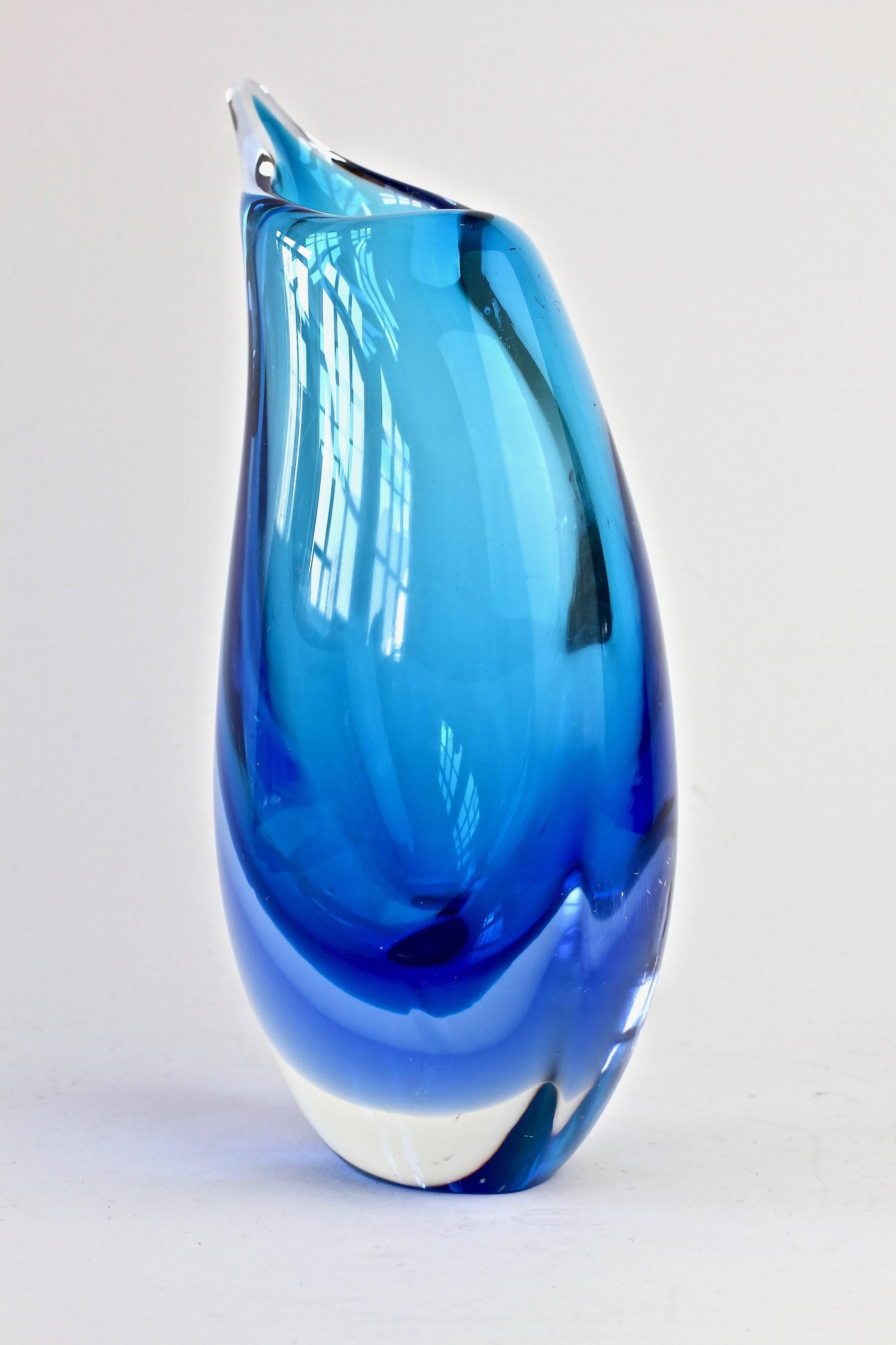 Molded Italian Murano 'Sommerso' Glass Vase Attributed to Flavio Poli for Seguso 1960s