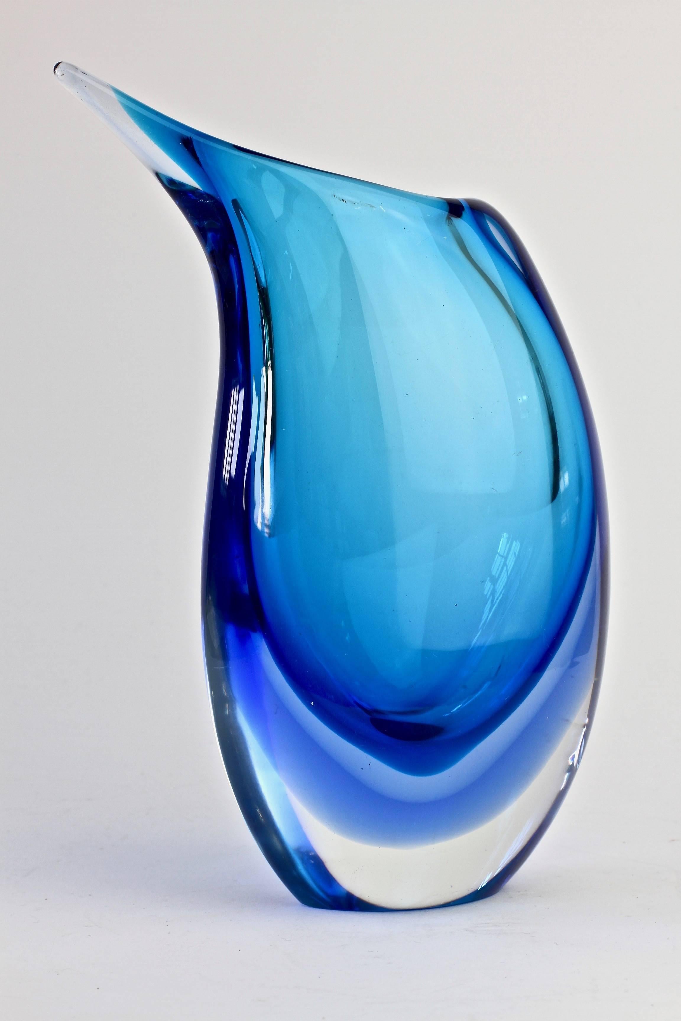 Blown Glass Italian Murano 'Sommerso' Glass Vase Attributed to Flavio Poli for Seguso 1960s