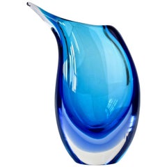 Italian Murano 
Sommerso
 Glass Vase Attributed to Flavio Poli for Seguso 1960s