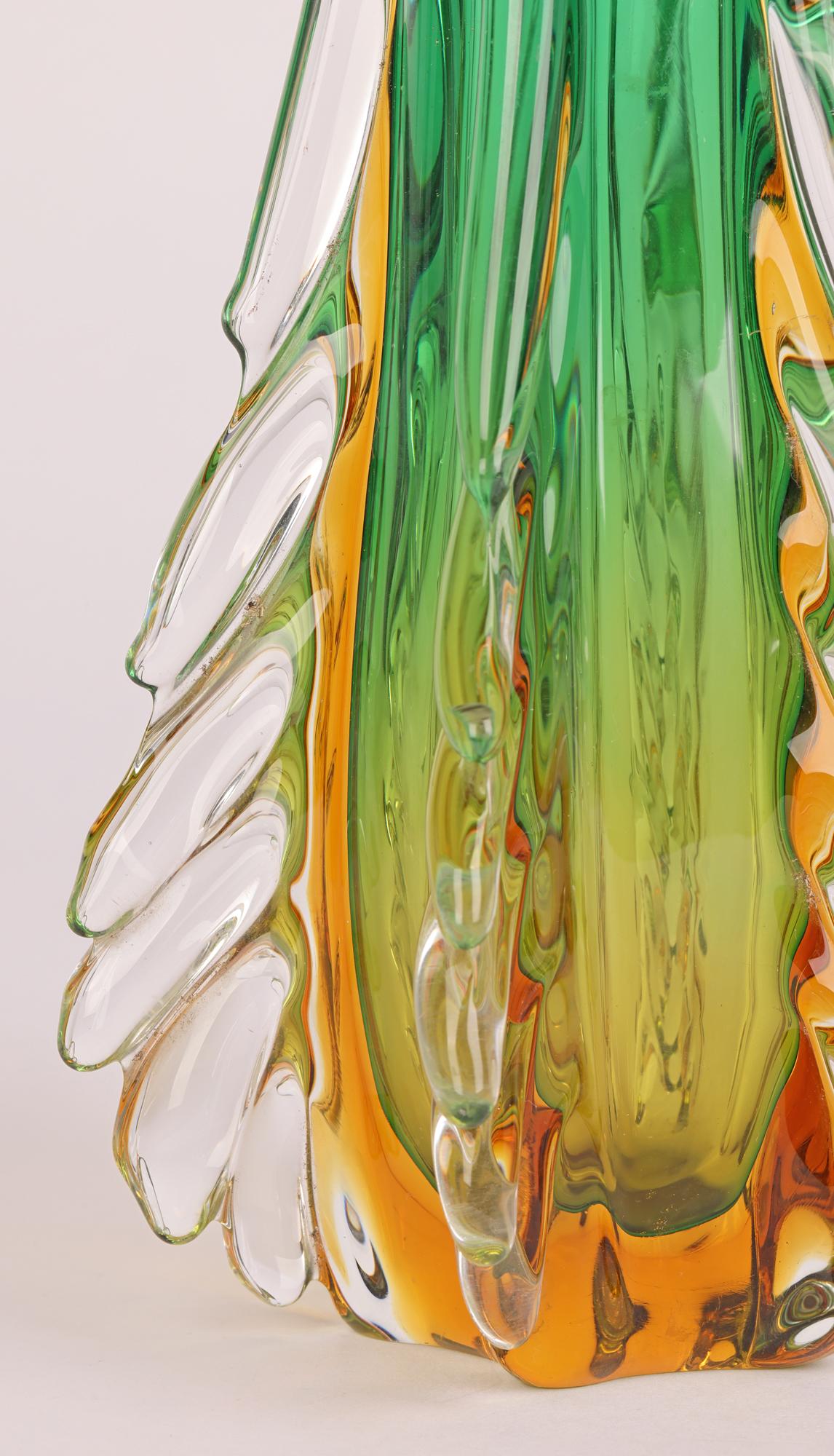 Italian Murano Sommerso Glass Vase by Flavio Poli for Seguso Vetri D’Arte 9