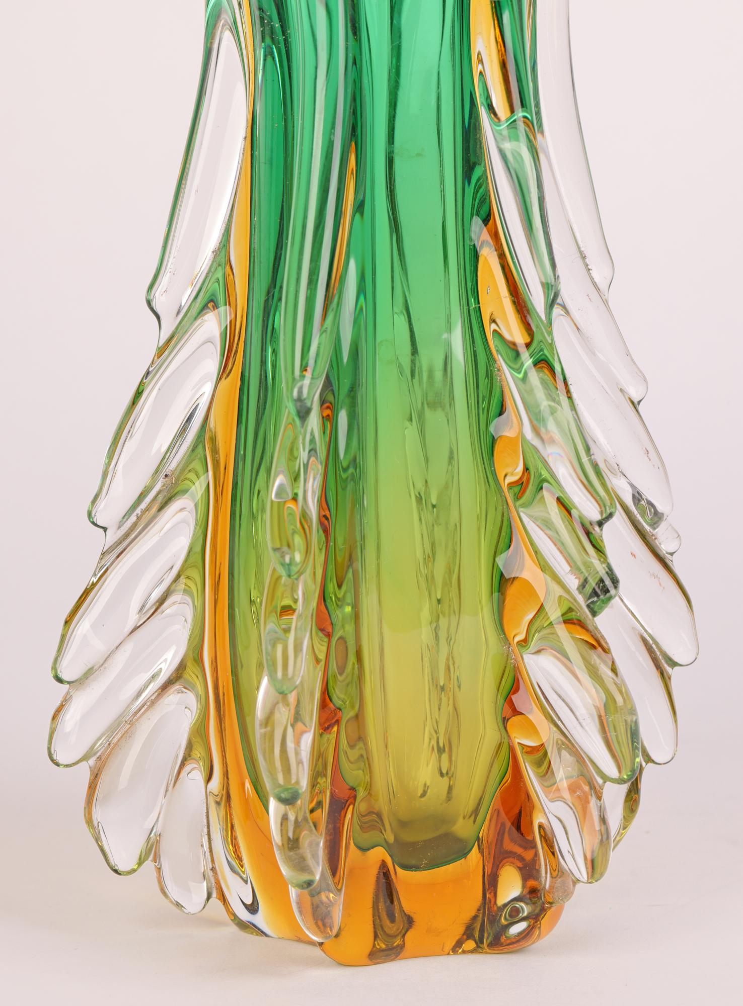 Mid-Century Modern Italian Murano Sommerso Glass Vase by Flavio Poli for Seguso Vetri D’Arte