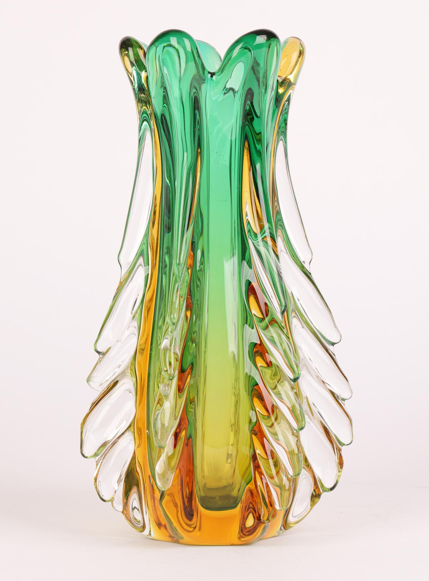 Italian Murano Sommerso Glass Vase by Flavio Poli for Seguso Vetri D’Arte 2