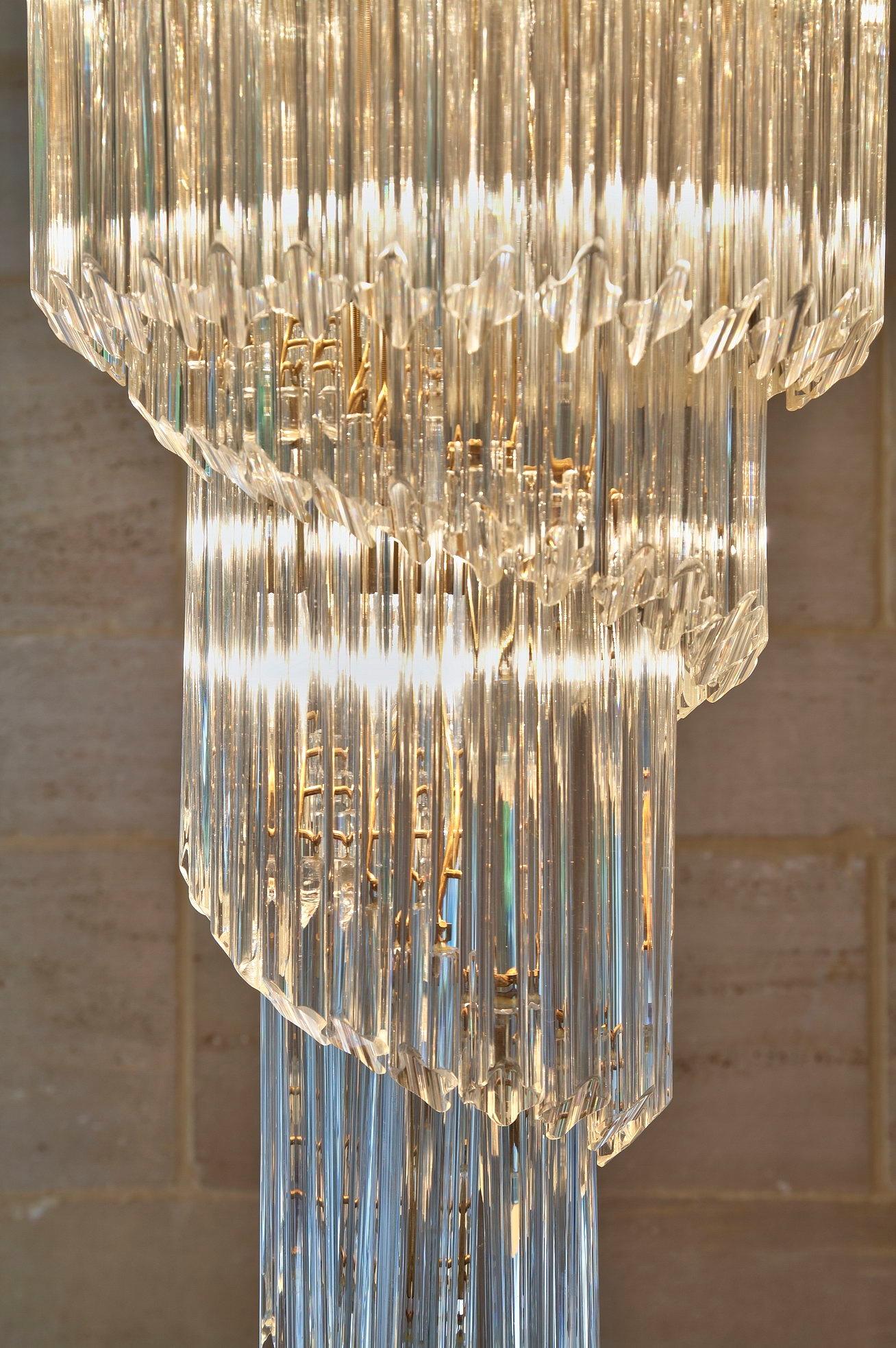 Chandelier cascade spiral Venini Murano crystal 1970 | Selency Chandelier cascade spiral Venini Murano crystal 1970 | Selency