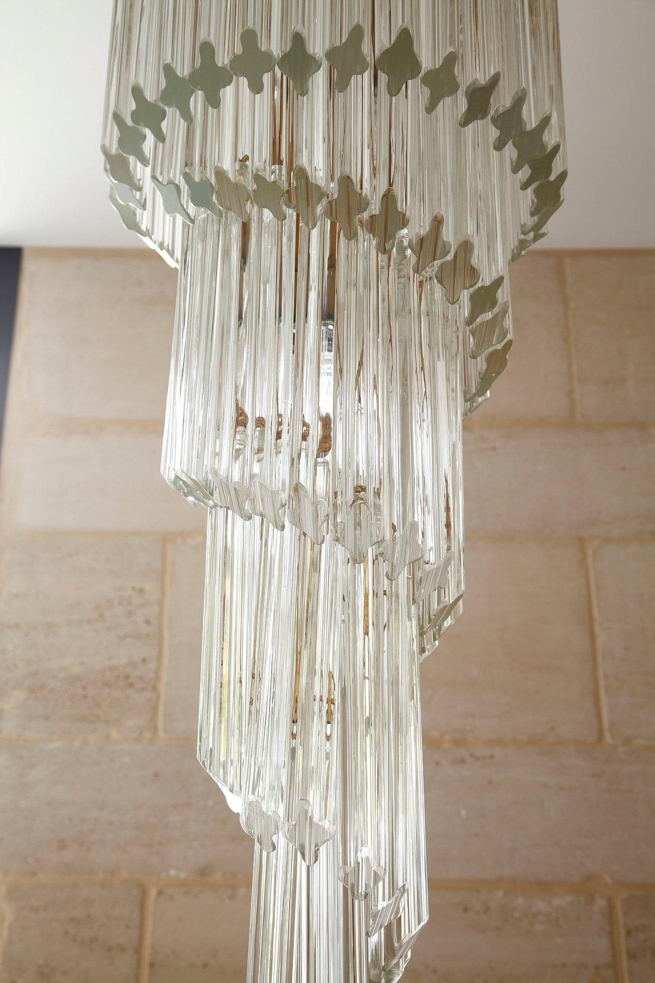 Italian Murano Spiral Chandelier by Venini In Good Condition In Paris, FR