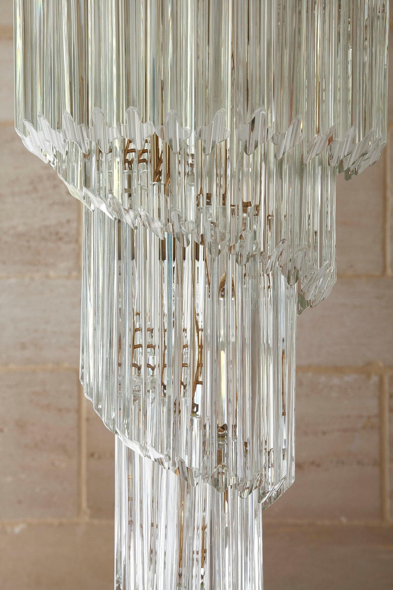 20th Century Italian Murano Spiral Chandelier by Venini