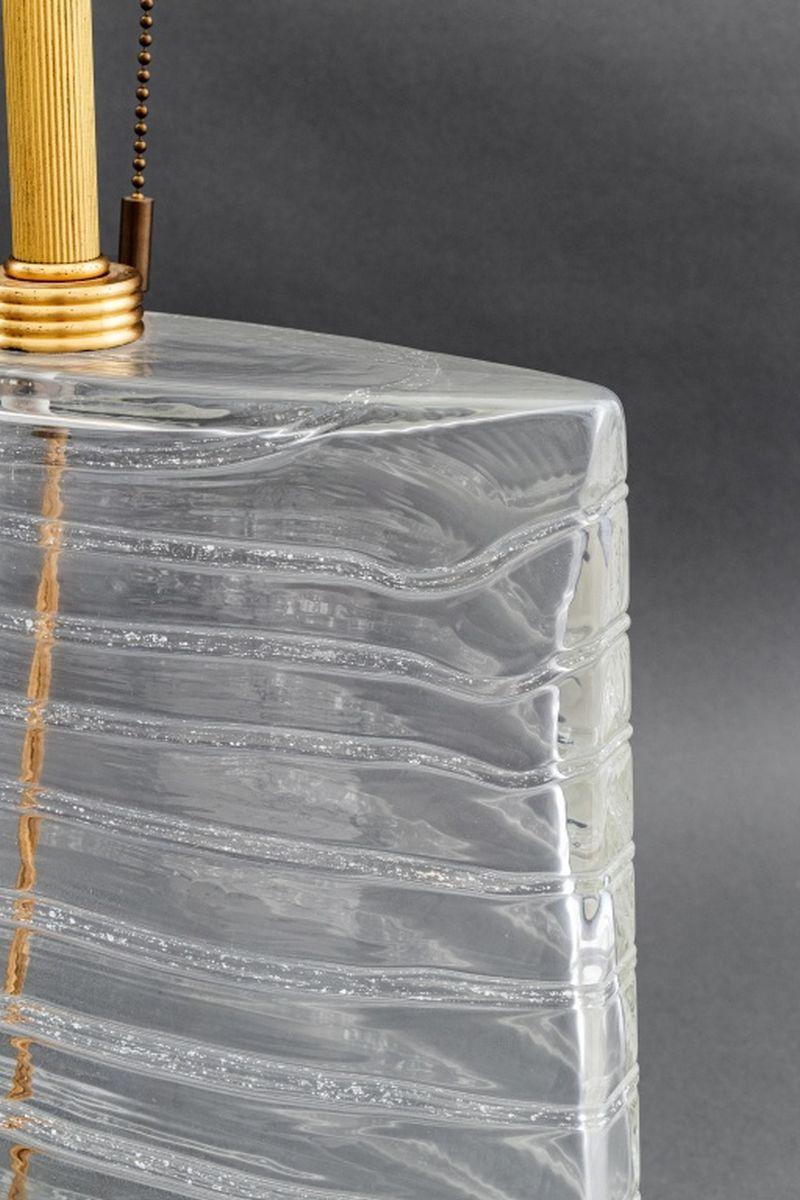 20ième siècle Lampe côtelée italienne en verre de Murano en vente