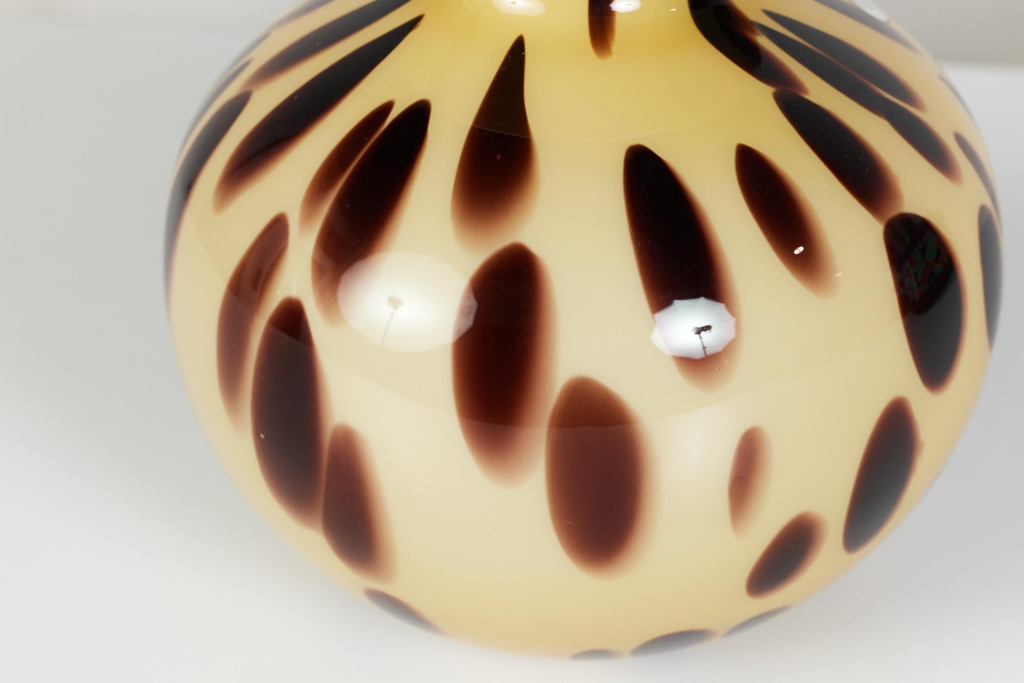 Italian Murano Style Tortoise Shell Glass Vase For Sale 3
