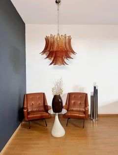 Lámpara de cristal italiano de Murano de tres niveles 48 AMBER Felci