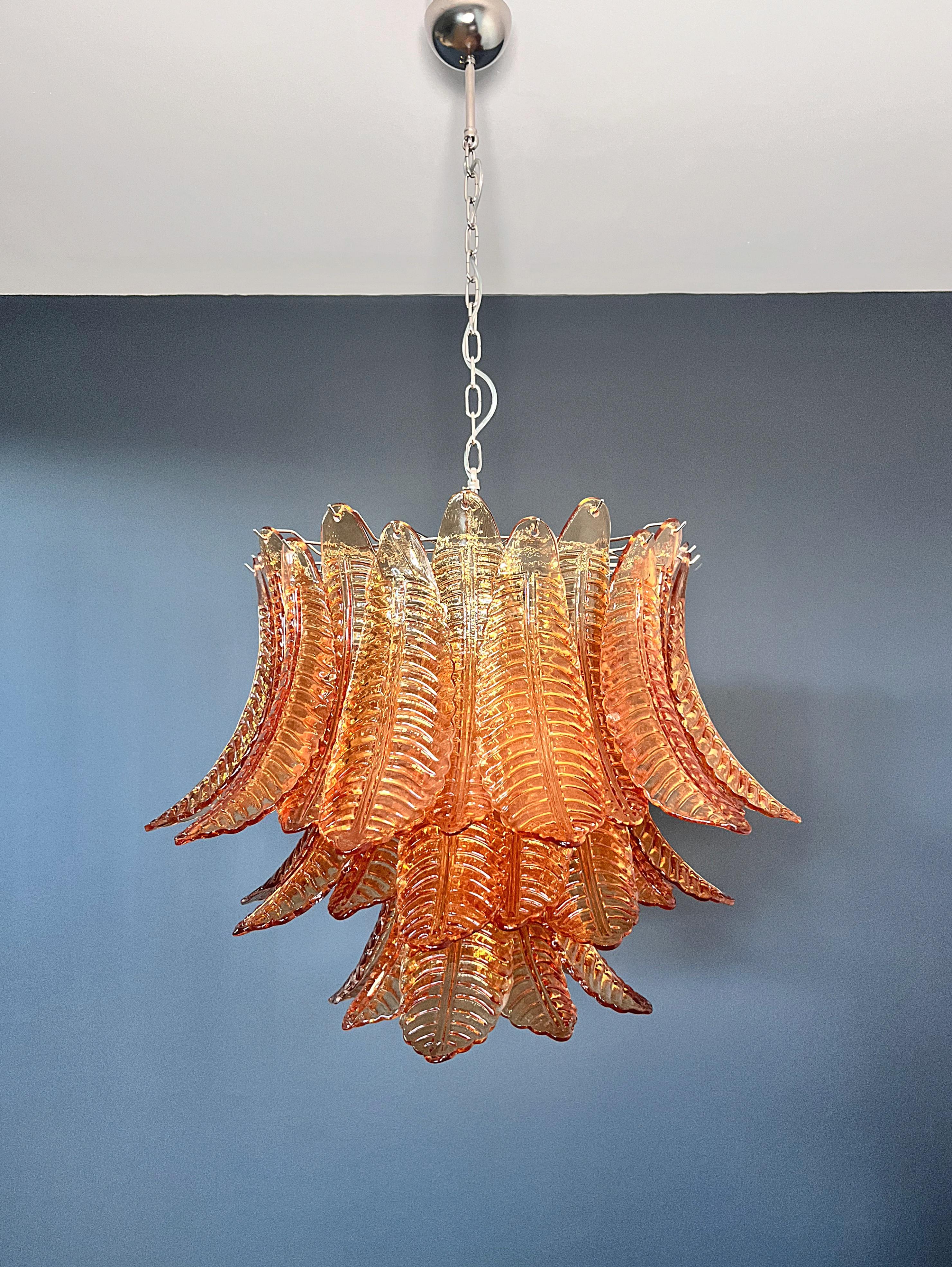 Lustre en verre de Murano à trois niveaux 48 AMBER Felci Bon état - En vente à Gaiarine Frazione Francenigo (TV), IT