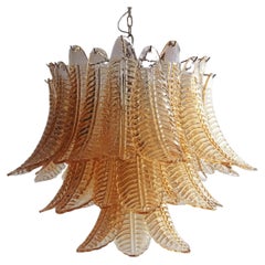 Italian Murano three-Tier  48 AMBER Ferns Glass chandelier