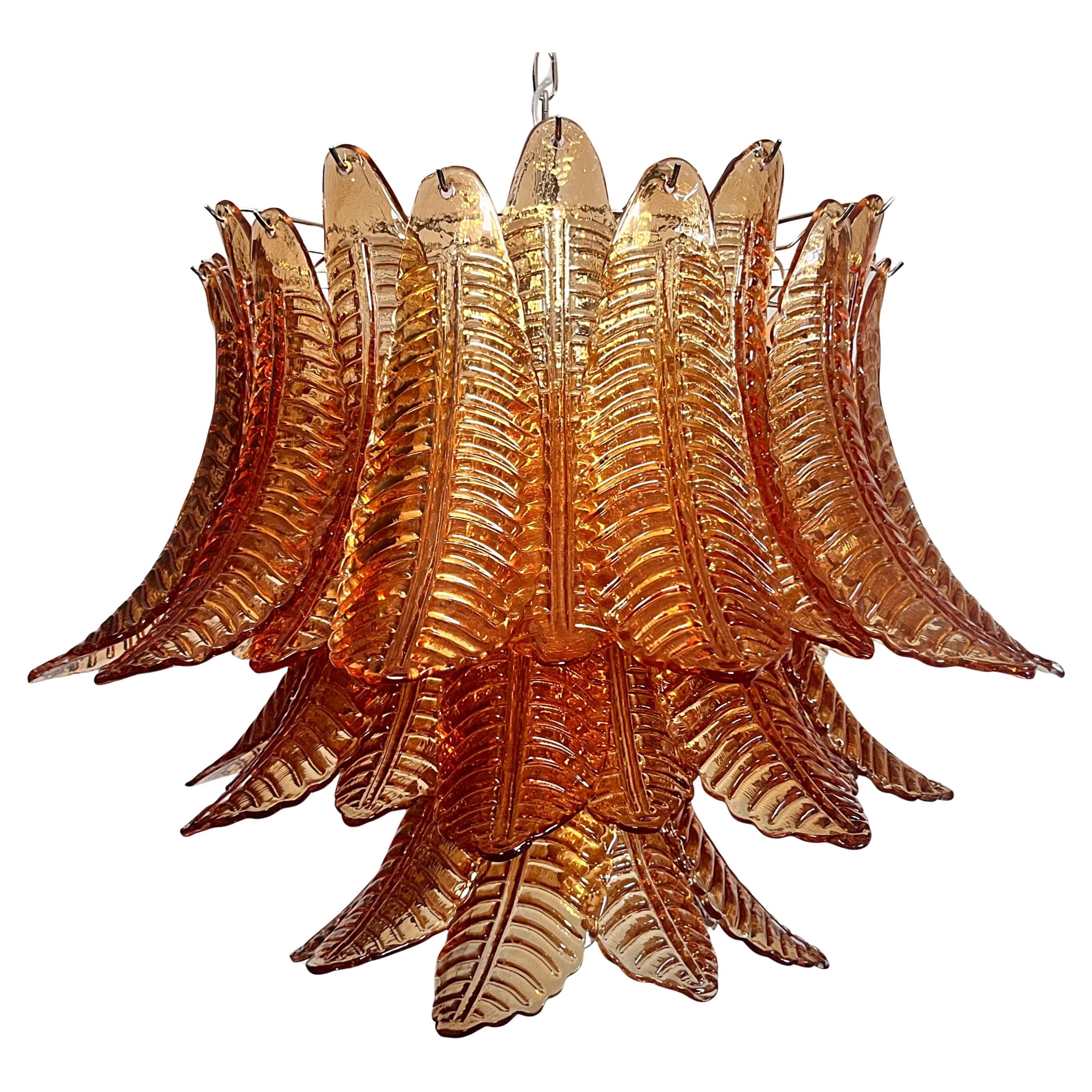 Lustre en verre de Murano à trois niveaux 48 AMBER Felci