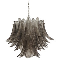 Italian Murano three-tier SMOKED Ferns Glass chandelier