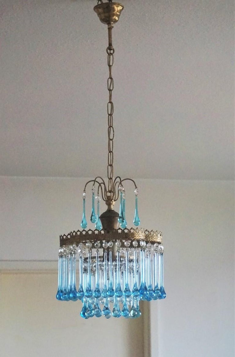 Murano Venini Glass Drops Chandelier, 1960s For Sale at 1stdibs