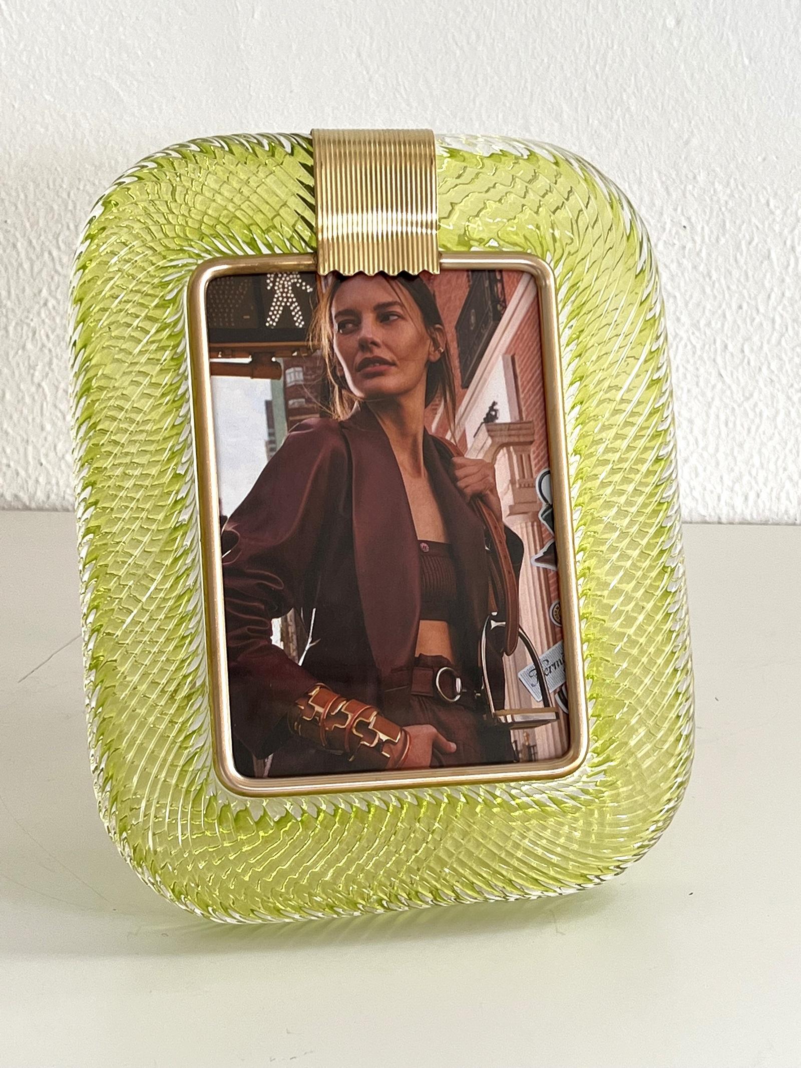 Italian Murano Twist Glass Picture Frame by Venini 3