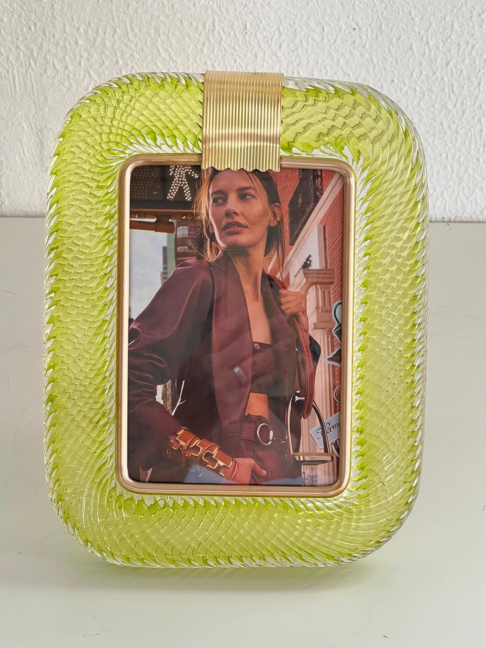Italian Murano Twist Glass Picture Frame by Venini 5