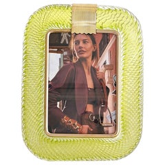 Italian Murano Twist Glass Picture Frame by Venini