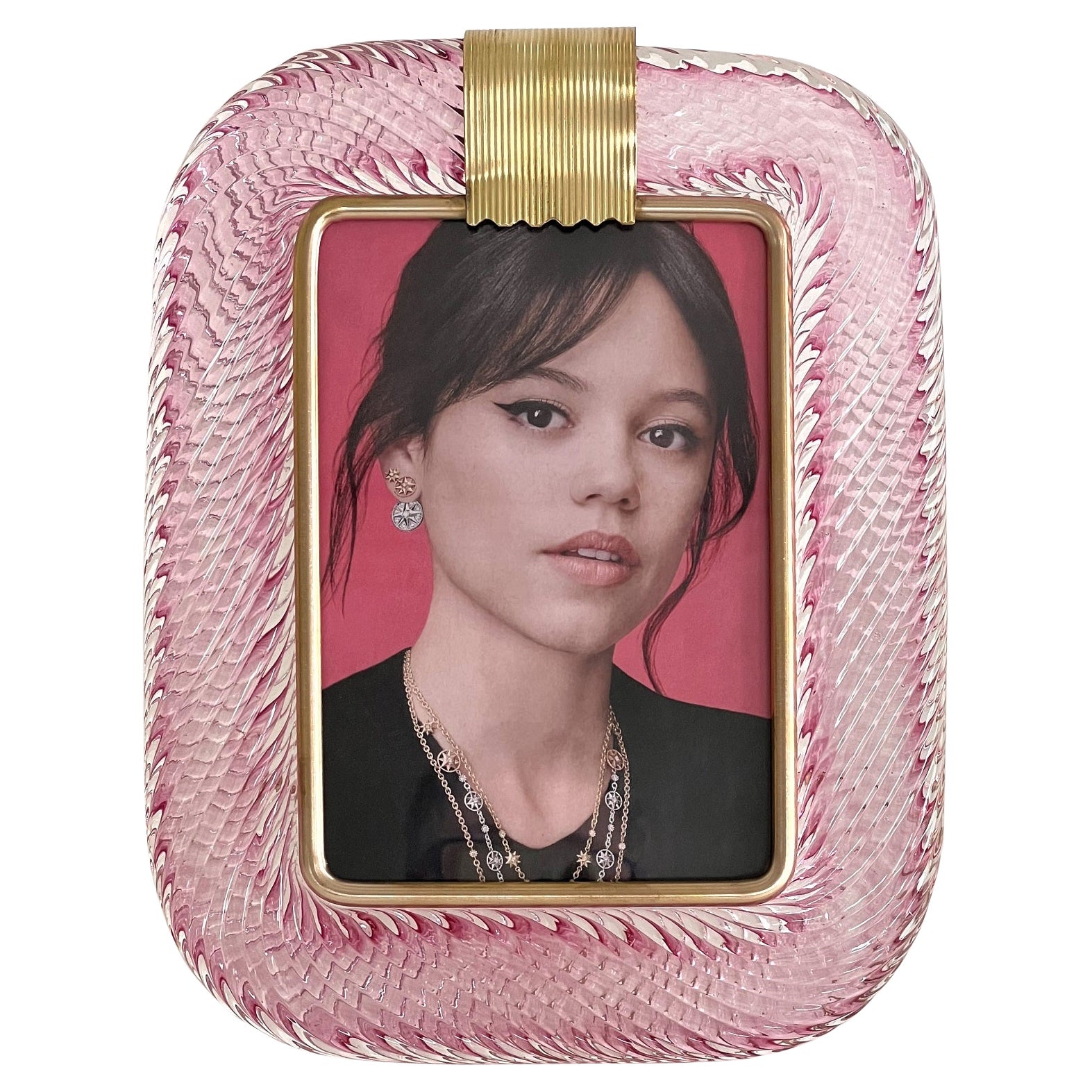 Italian Murano Twist Glass Picture Frame by Venini