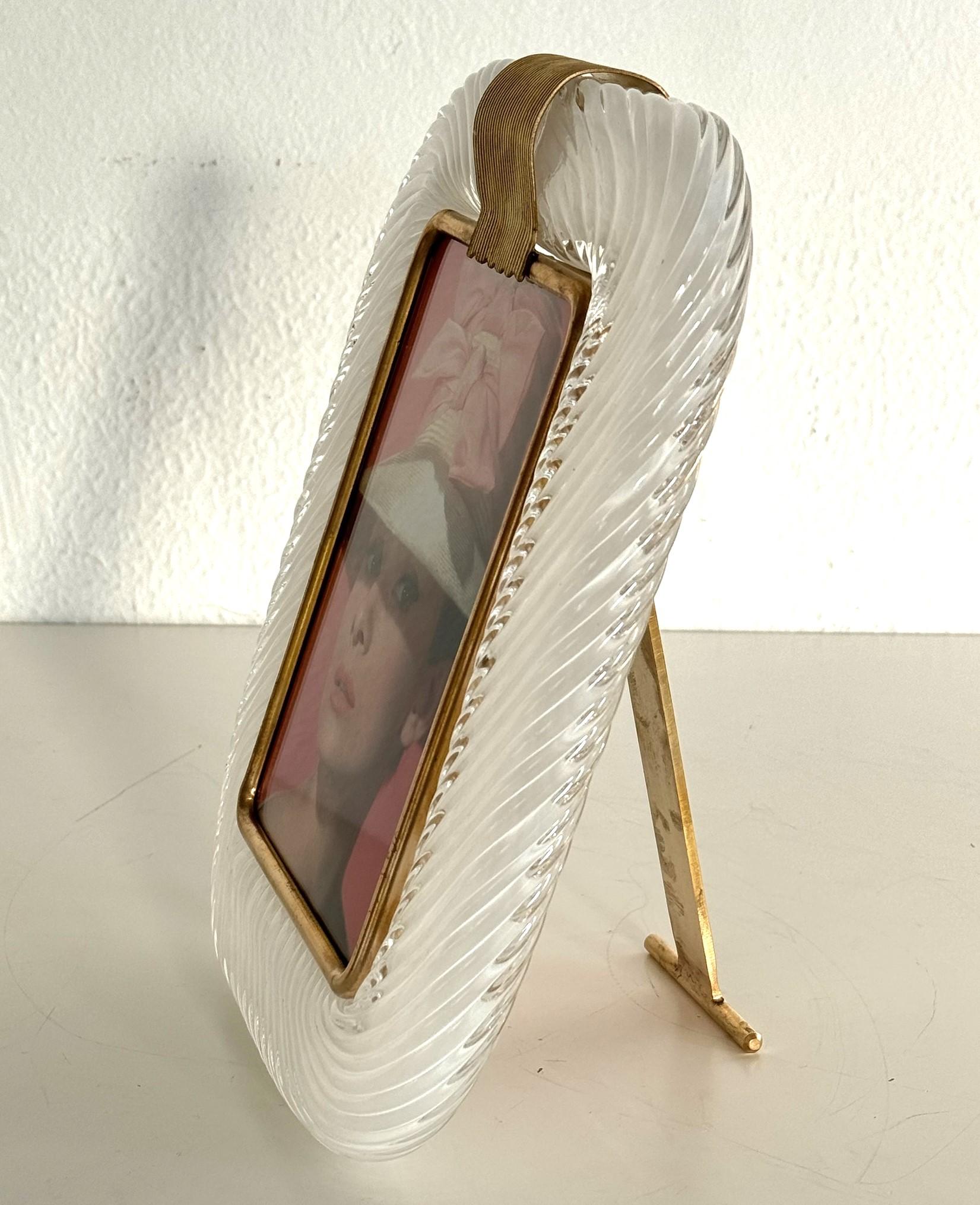 Bilderrahmen aus italienischem Murano-Glas in Opalinweiß im Barovier&Toso-Stil im Zustand „Gut“ im Angebot in Morazzone, Varese