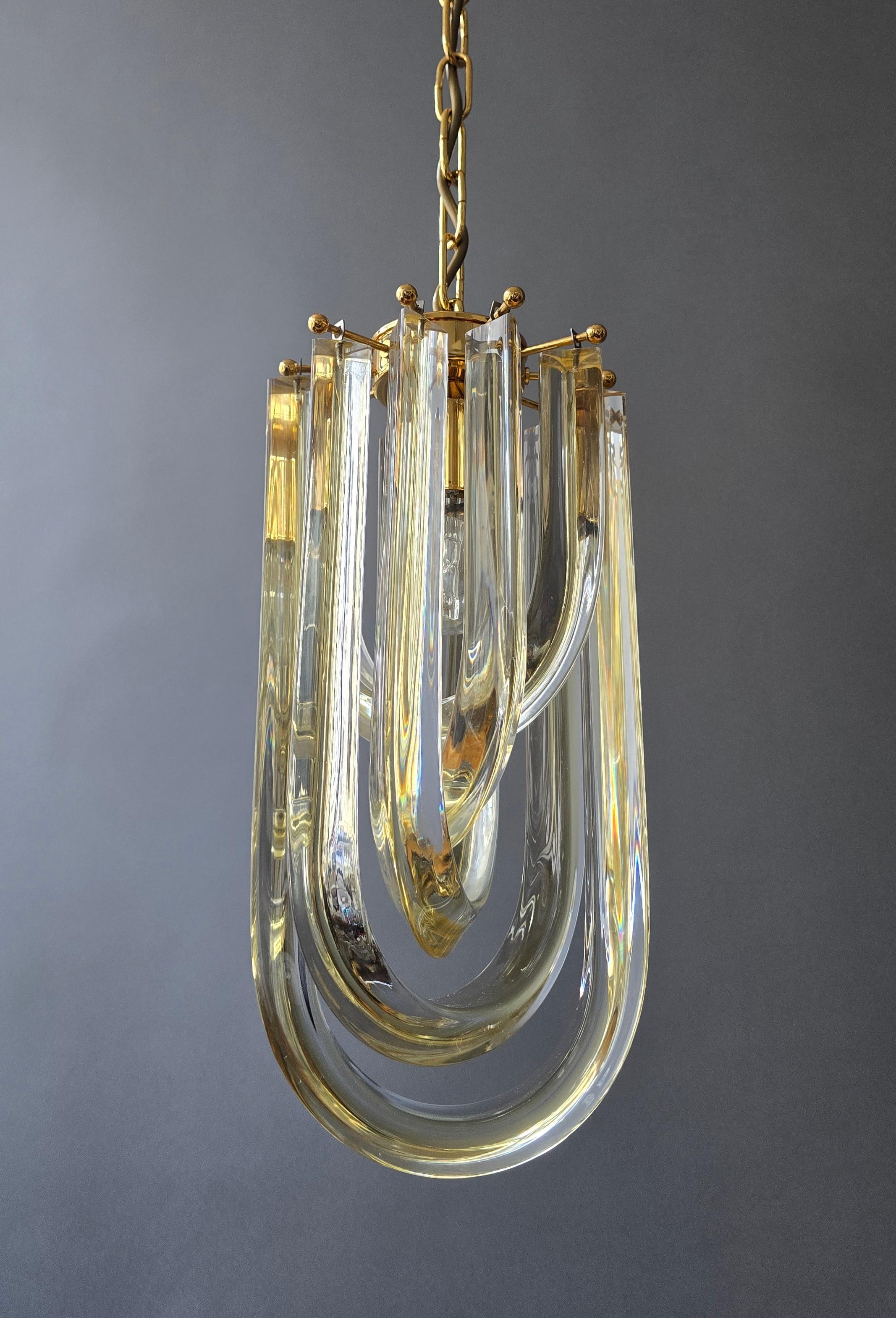 Ciondolo in vetro di Murano a forma di U in stile Venini, anni '70 in vendita 6