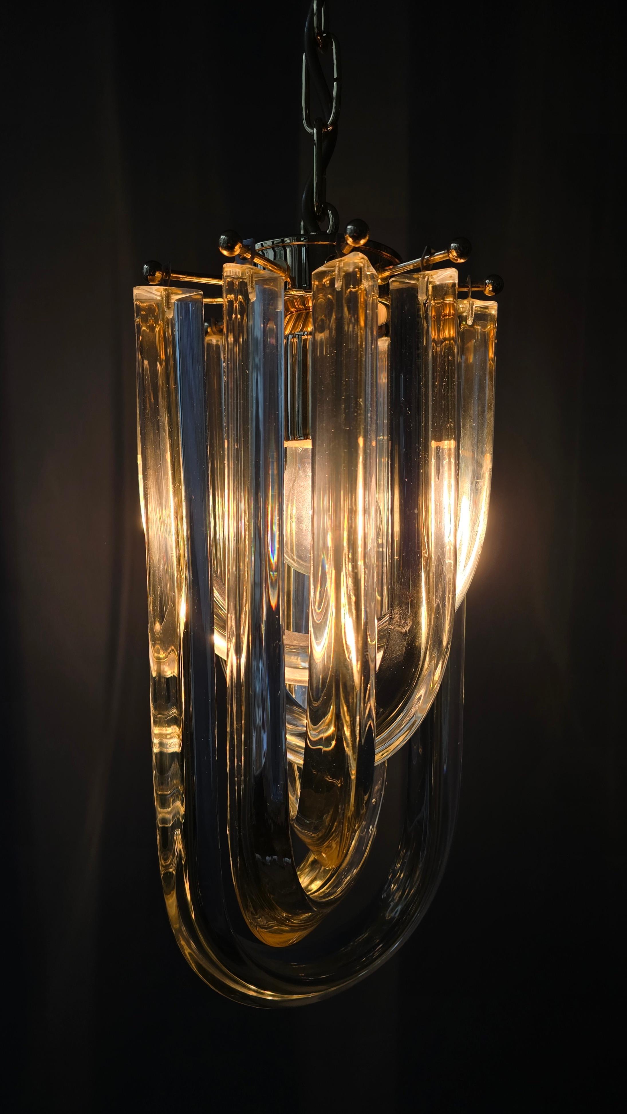 Ciondolo in vetro di Murano a forma di U in stile Venini, anni '70 in vendita 2